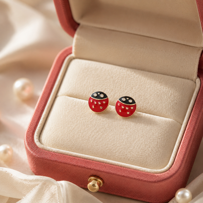 Kids Ladybug Diamond Earrings