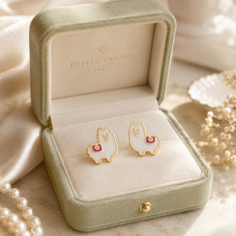 Kids Llama Diamond Earrings