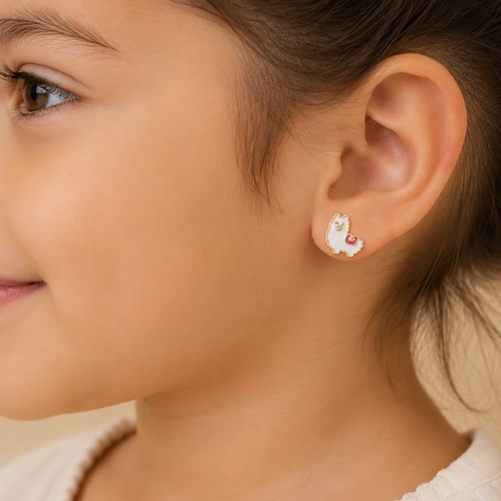 Kids Llama Diamond Earrings