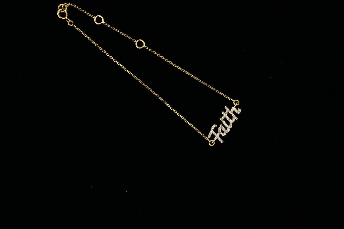 Faith Script Diamond Bracelet — SJKJP534