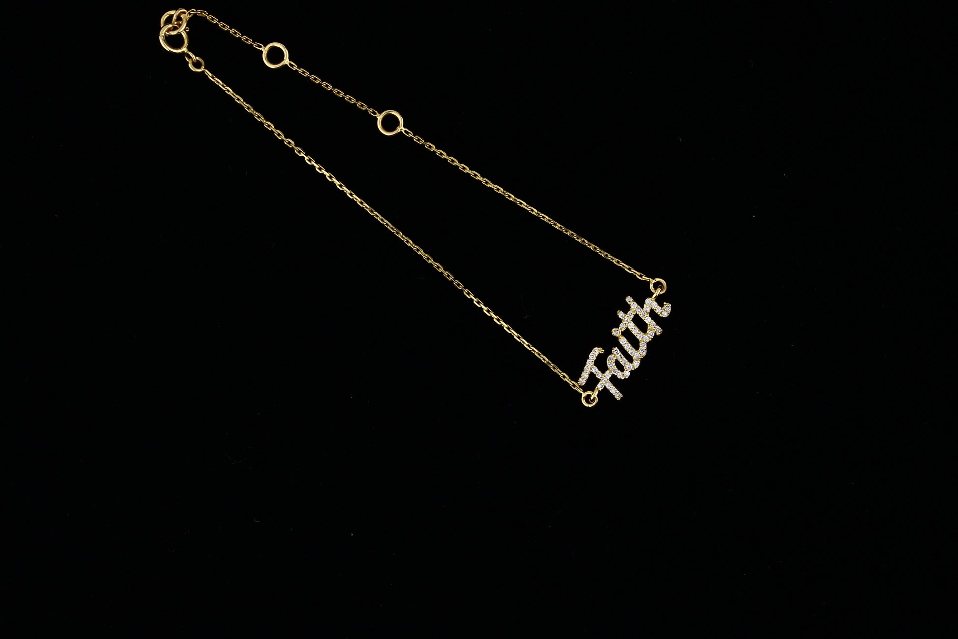 Faith Script Diamond Bracelet — SJKJP534