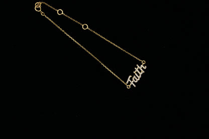Faith Script Diamond Bracelet — SJKJP534