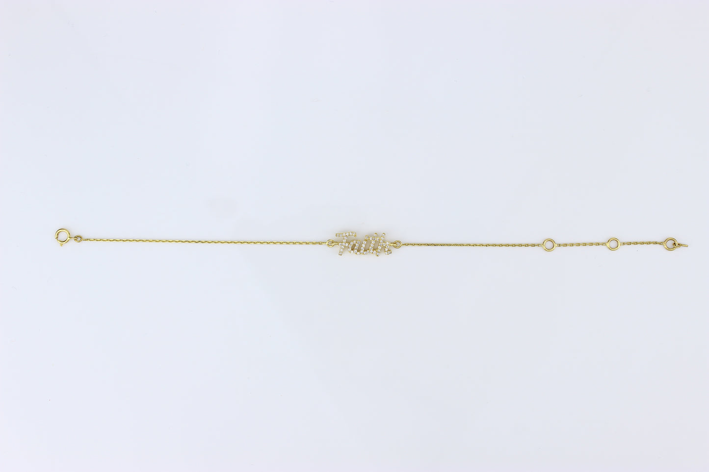 Faith Script Diamond Bracelet — SJKJP534