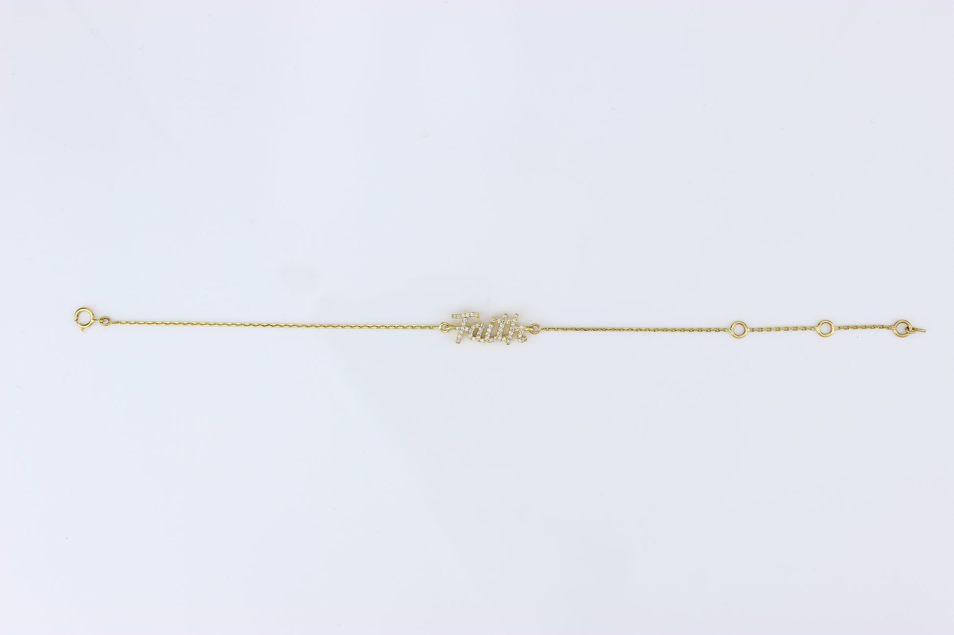 Faith Script Diamond Bracelet — SJKJP534