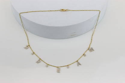 Dangle Dream Letter Diamond Necklace — CNDREAM01