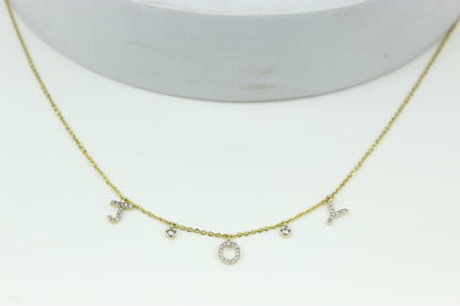 Dangle Joy Letter Diamond Necklace — CNJOY01