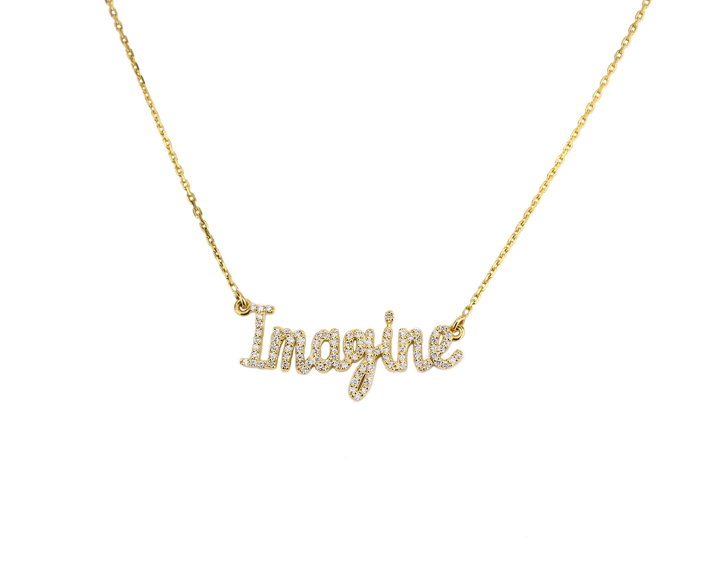 Imagine Script Diamond Necklace — SJKJP532