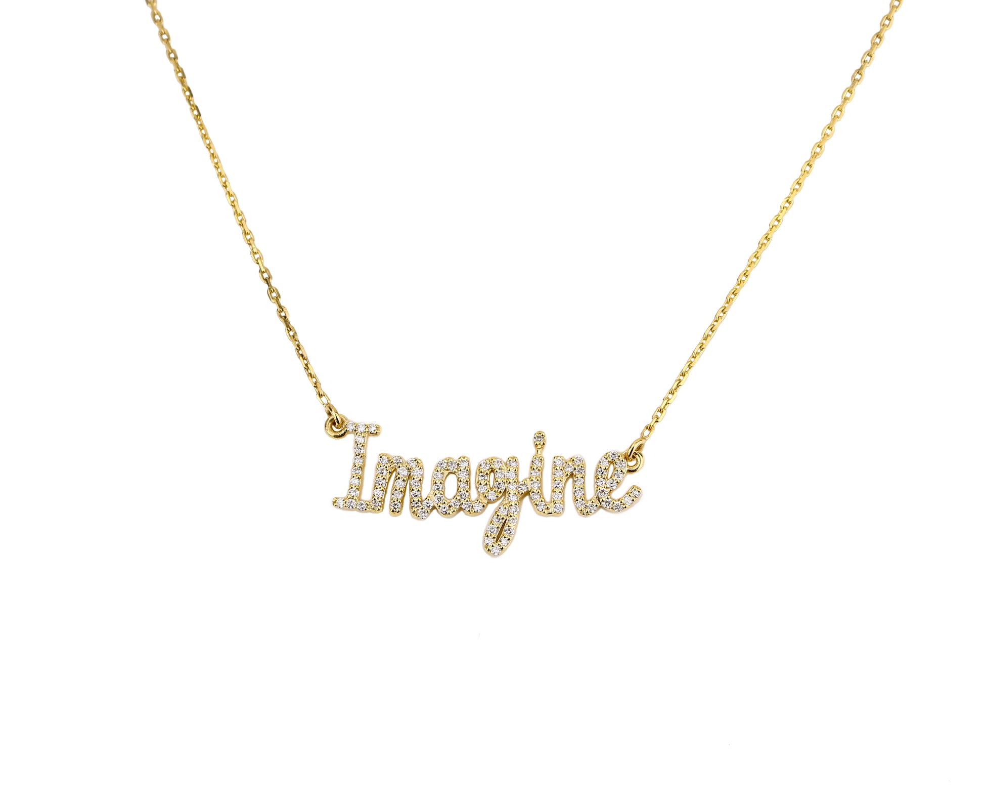 Imagine Script Diamond Necklace — SJKJP532