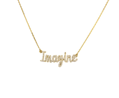Imagine Script Diamond Necklace — SJKJP532