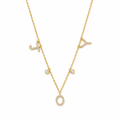 Dangle Joy Letter Diamond Necklace
