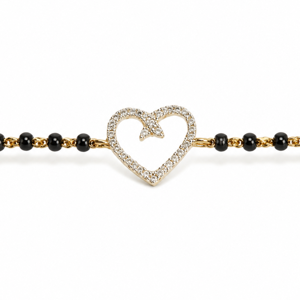 Heart charm detail — 14k gold kids nazariya love and protection symbol