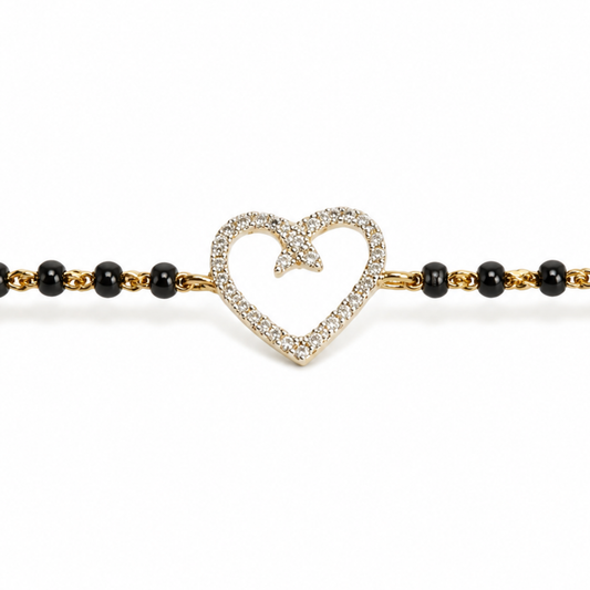 Heart charm detail — 14k gold kids nazariya love and protection symbol