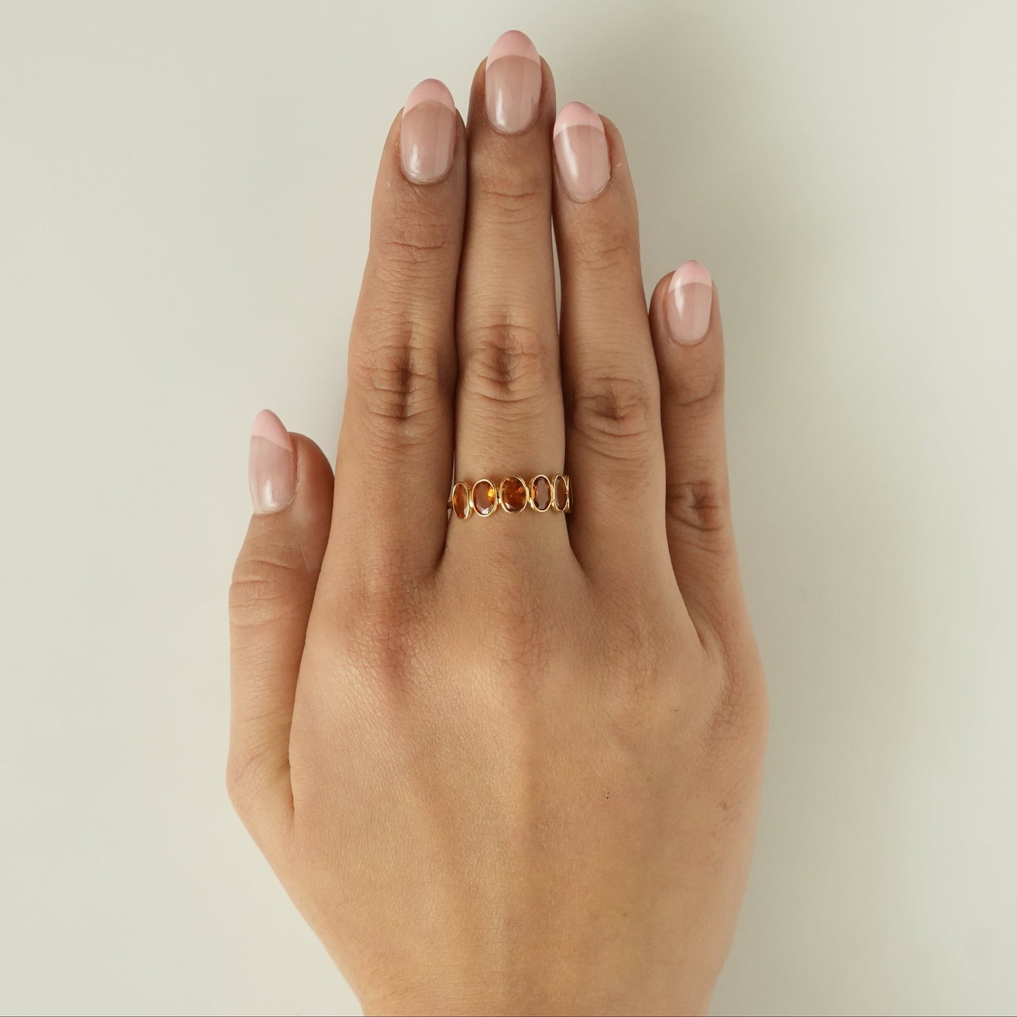 Oval Garnet Band Ring