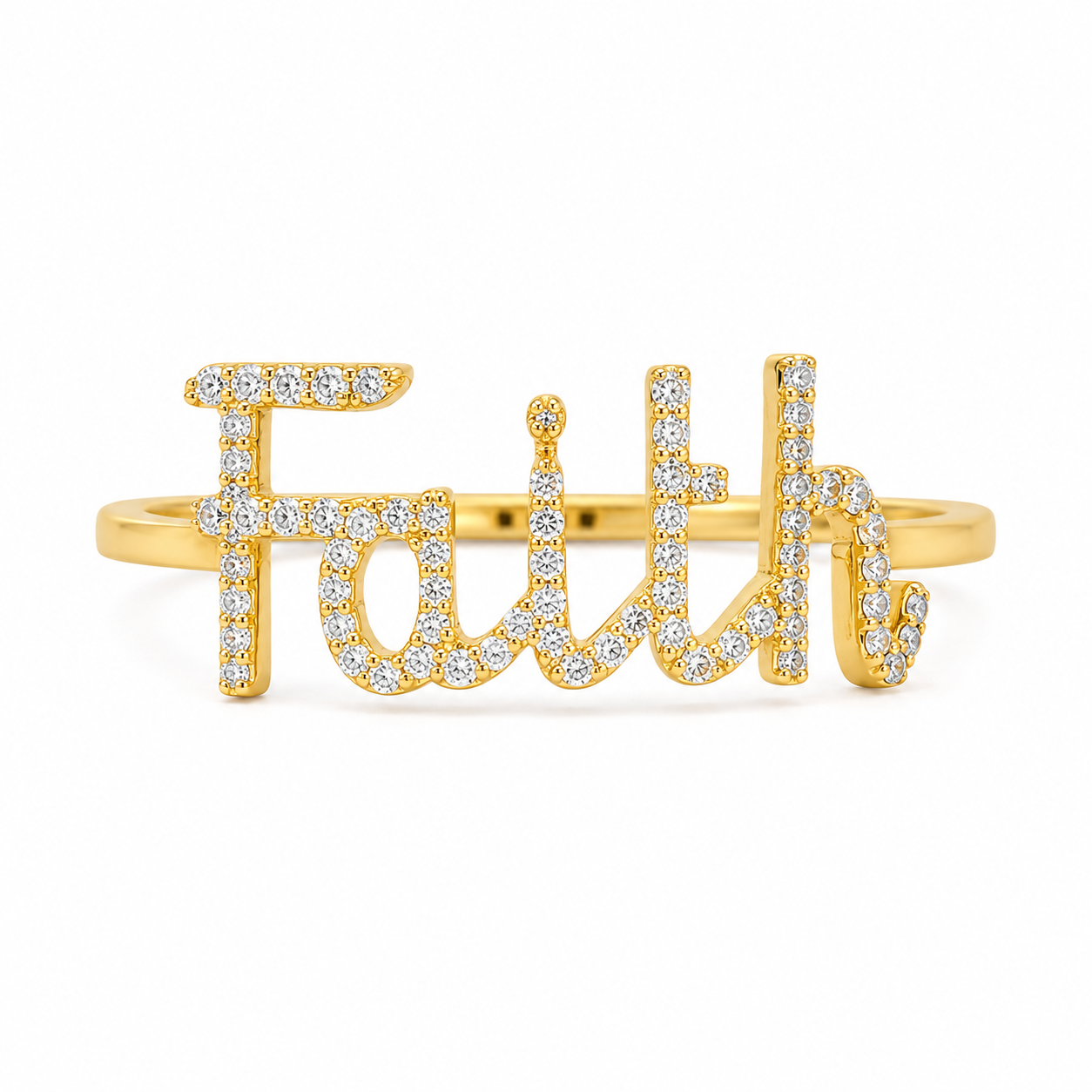 Faith Script Diamond Ring — LRFAITH11