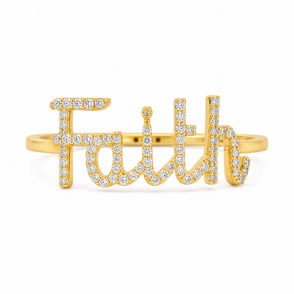 Faith Script Diamond Ring — LRFAITH11