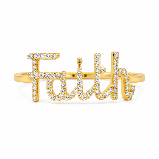 Faith Script Diamond Ring — LRFAITH11