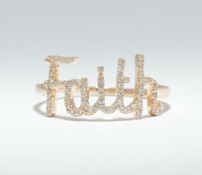 Faith Script Diamond Ring — LRFAITH11