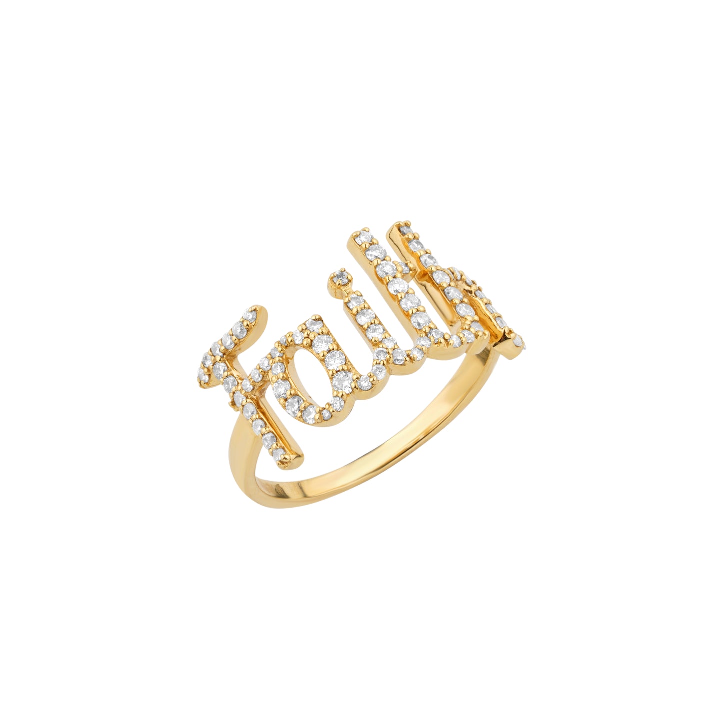 Faith Script Diamond Ring — LRFAITH11