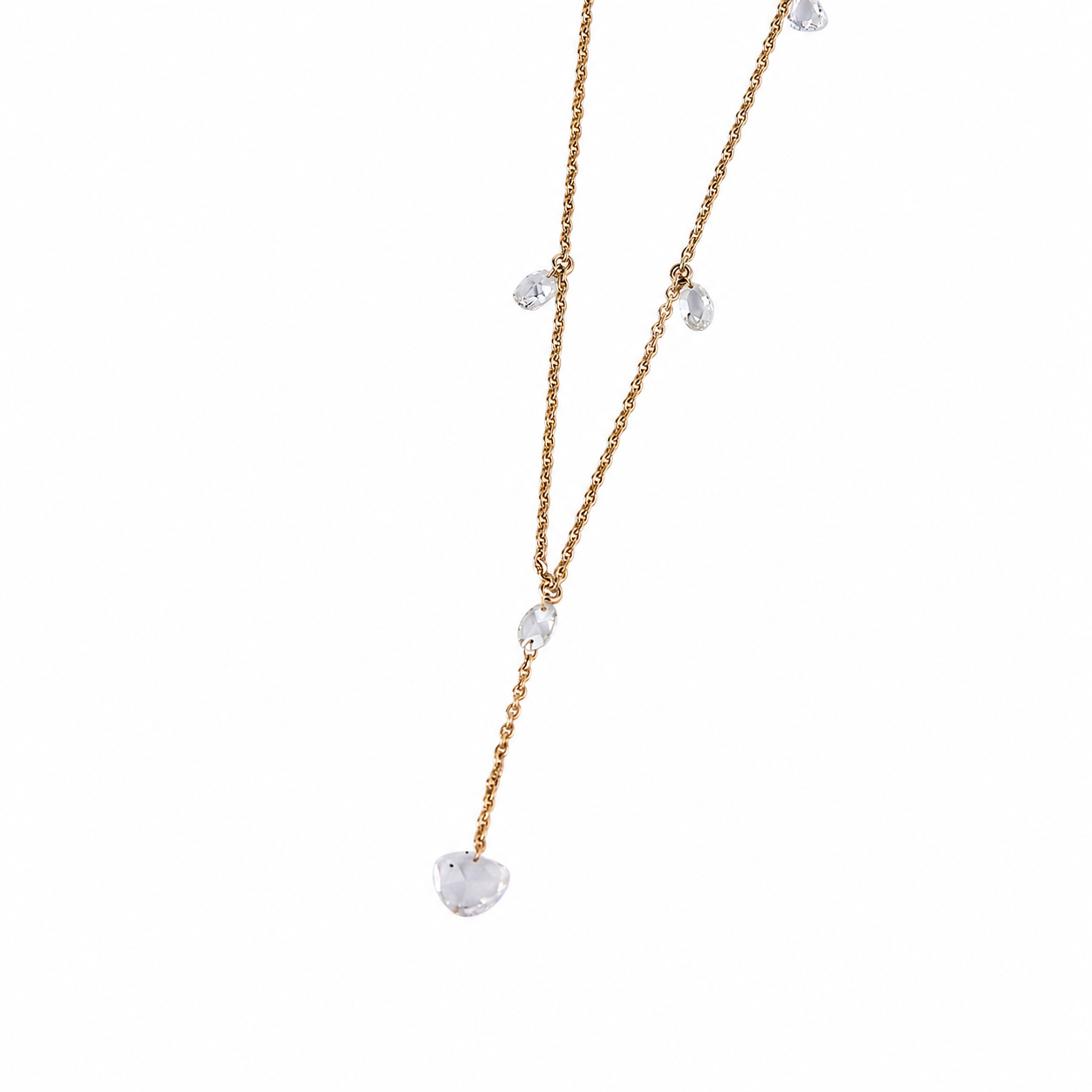 Rose-Cut Diamond Y-Drop Necklace - N5146