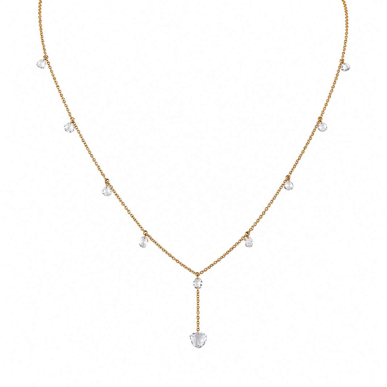Rose-Cut Diamond Y-Drop Necklace