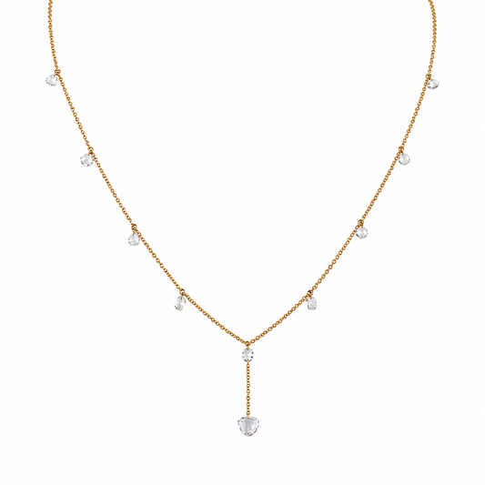 Rose-Cut Diamond Y-Drop Necklace