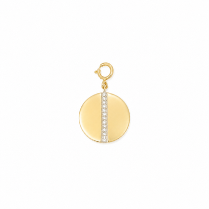 Natural Diamond Circle Charm in 14K Solid Gold