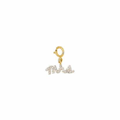Mrs Script Diamond Charm Pendant - P01132