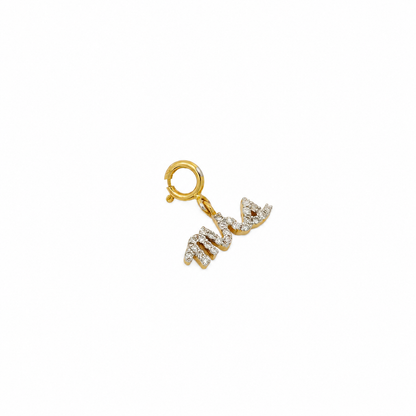 Mrs Script Diamond Charm Pendant - P01132
