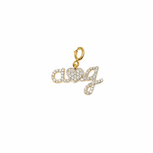 Letter Heart Diamond Charm — P01139