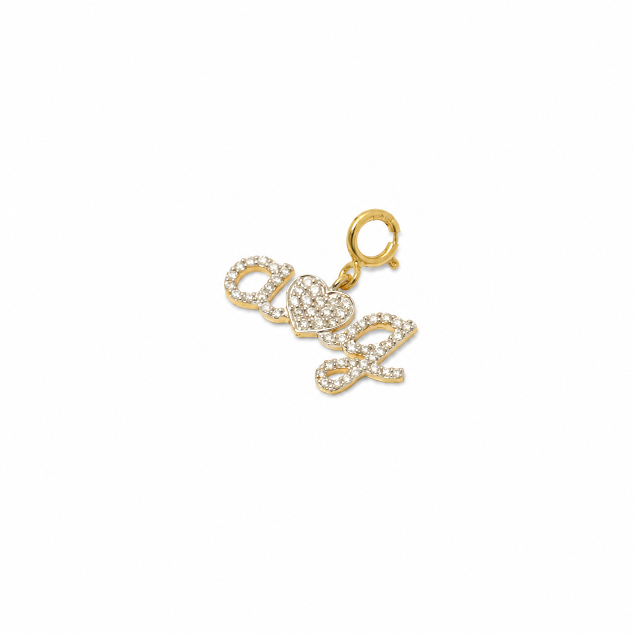 Letter Heart Diamond Charm — P01139