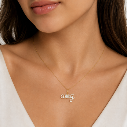 Letter Heart Diamond Charm — P01139