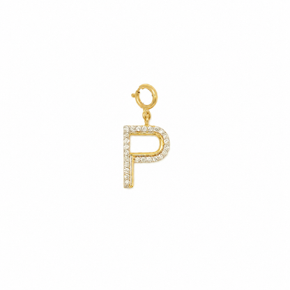 14K Gold Diamond Letter Charm — P01151,P01152,P01159,P01165