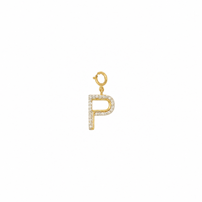 14K Gold Diamond Letter Charm — P01151,P01152,P01159,P01165
