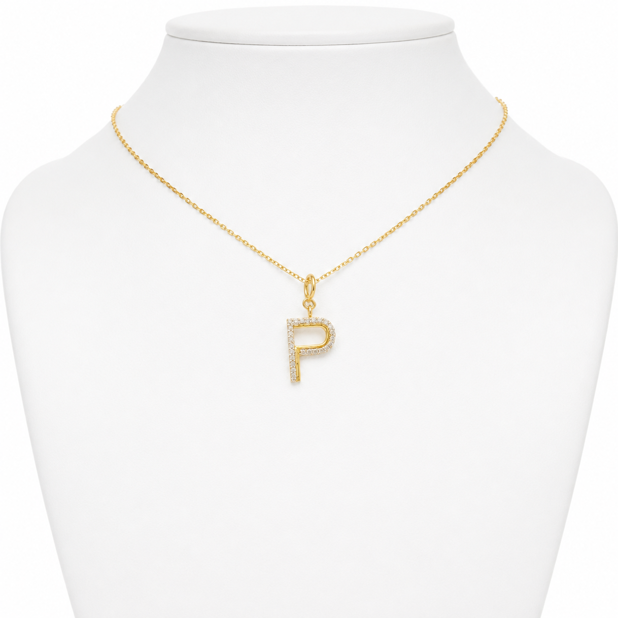 14K Gold Diamond Letter Charm — P01151,P01152,P01159,P01165