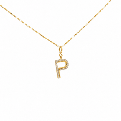 14K Gold Diamond Letter Charm — P01151,P01152,P01159,P01165
