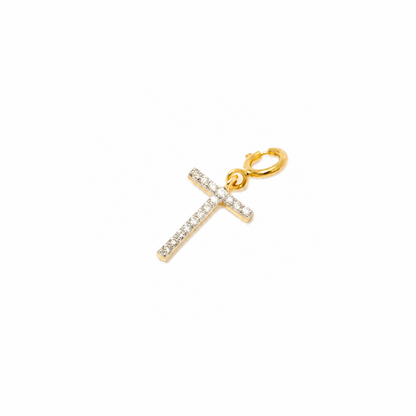 Natural Diamond Initial Charm in 14K Gold - P01155