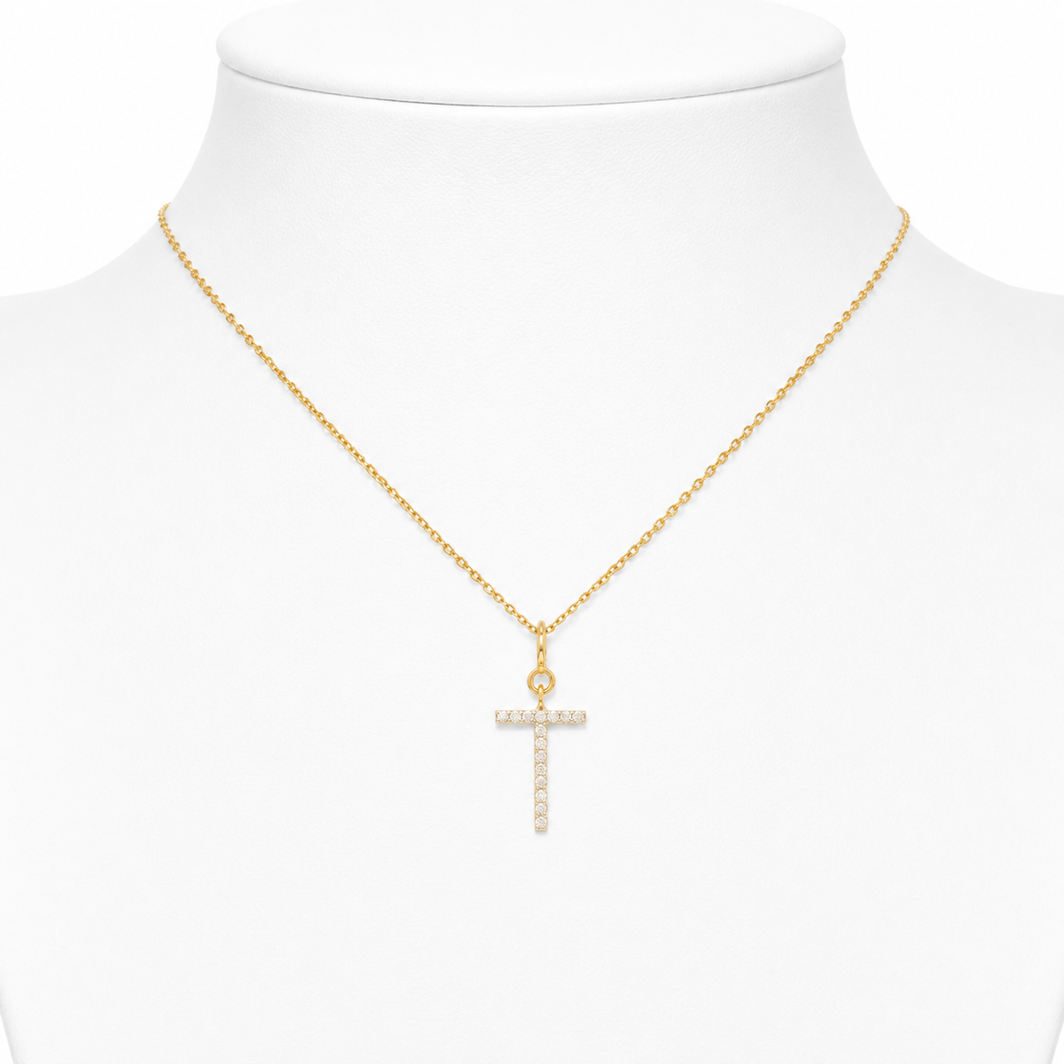 Natural Diamond Initial Charm in 14K Gold - P01155