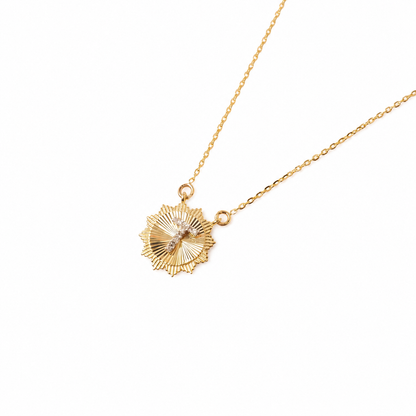 Personalized Medallion Initial Diamond Necklace - P01193 X P01192
