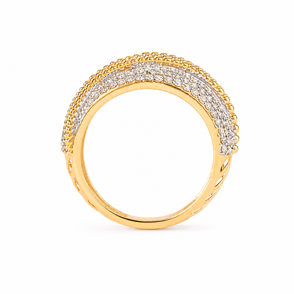 Pave Lattice Natural Diamond Broad Ring - R5093