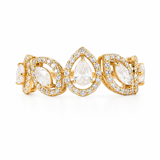 Multi-Shape Pear Marquise Diamond Eternity Ring - R5153