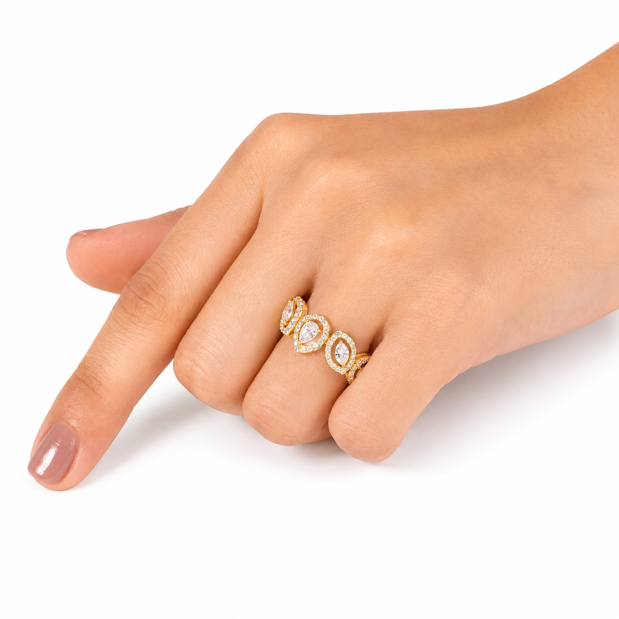 Multi-Shape Pear Marquise Diamond Eternity Ring - R5153