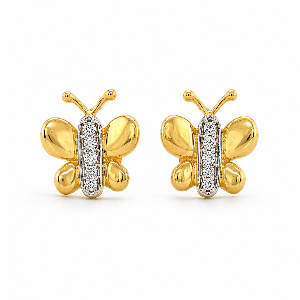 Kids Butterfly Diamond Sparkle Studs