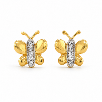 Kids Butterfly Diamond Sparkle Studs