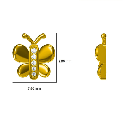 Kids Butterfly Diamond Sparkle Studs