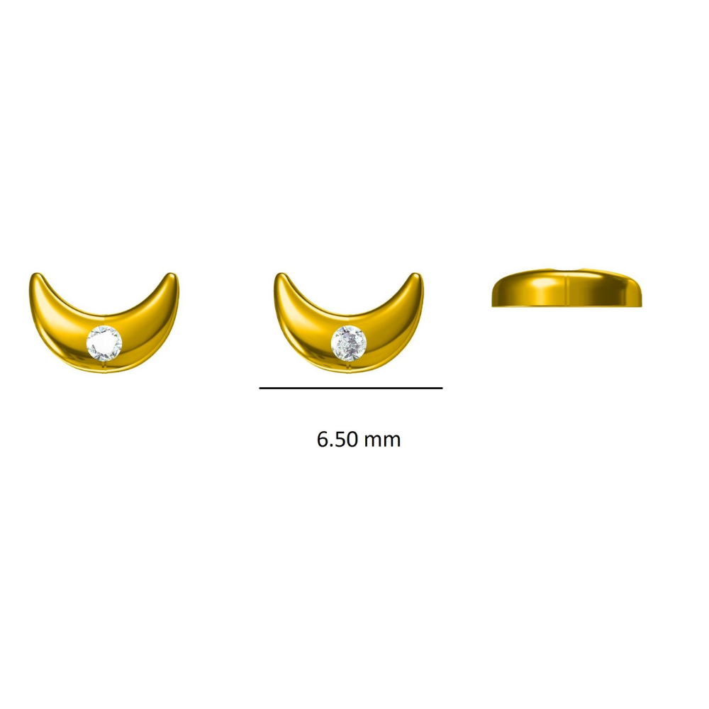 Kids Moon Diamond Stud Earrings