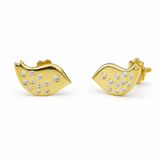 Kids Bird Diamond Stud Earrings