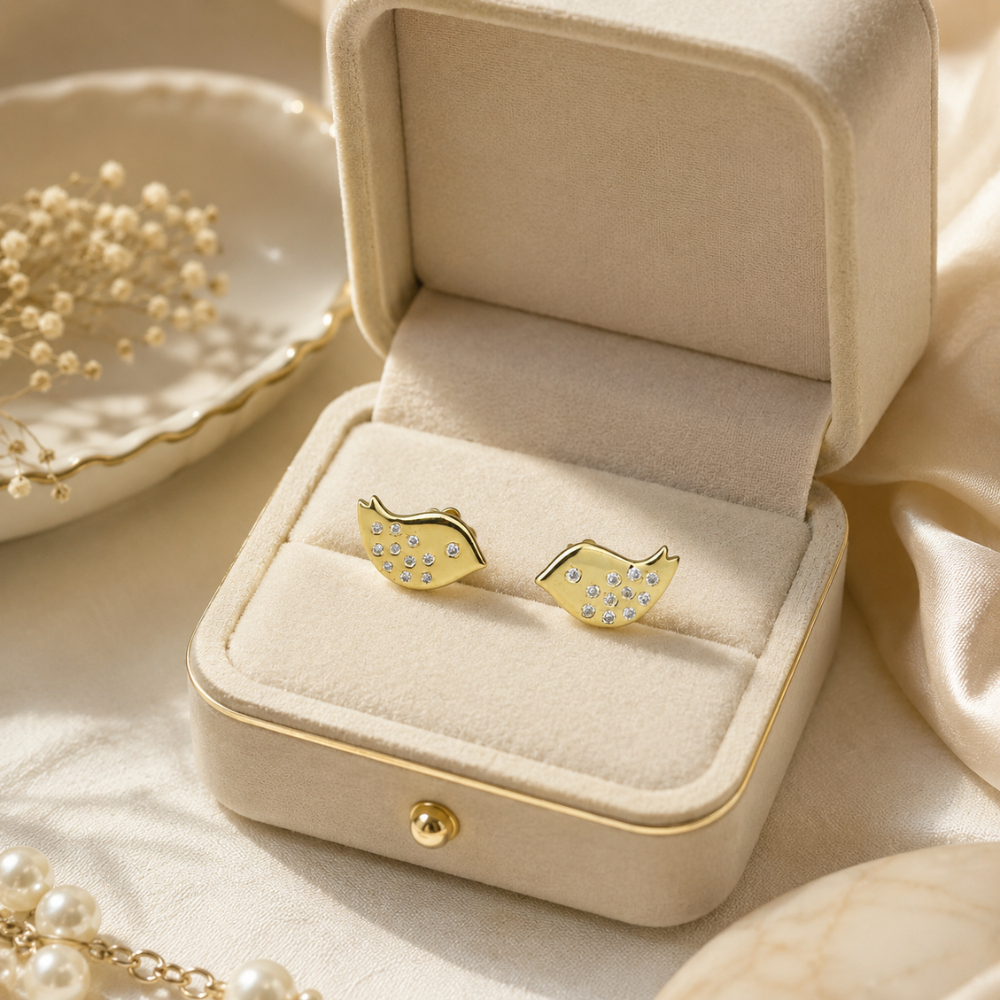 Kids Bird Diamond Stud Earrings