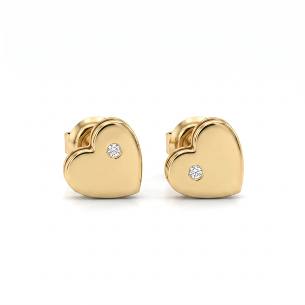 Mini Heart Diamond Studs