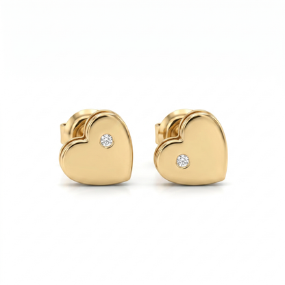 Kids Mini Heart Diamond Earrings
