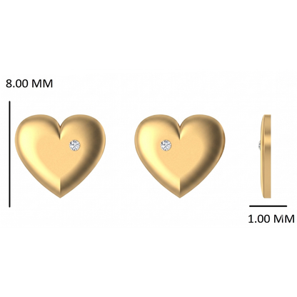 Kids Mini Heart Diamond Earrings